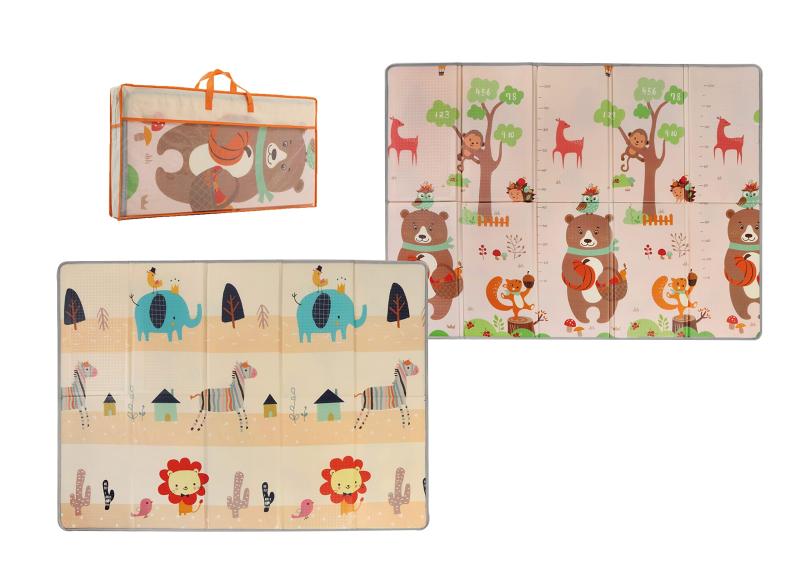 ユノックス プレイマット 両面使える折りたたみ式 [ベビーマット/200×150×1cm/リバーシブル/赤ちゃん/幼児/遊べるマット/防水/キッズマット/子供部屋に]