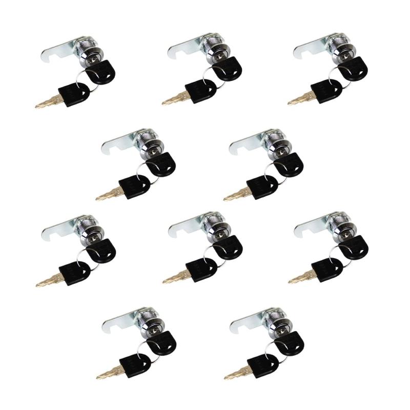 myoseya カムロック 錠 引き出し キャビネット ドア ロック 引き戸 鍵 キー付き シリンダー錠 ロック シリンダー錠 補助錠 戸棚/食器棚/郵便ポスト/ロッカー/ショーケース 16mm 10個