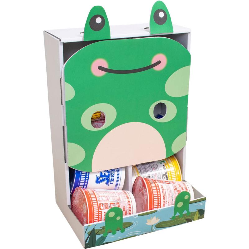 フライズ ローリングストック (タテ型カップ麺 × 10個収納 / カエル) 常に新しい保存食を備蓄 (カップ..