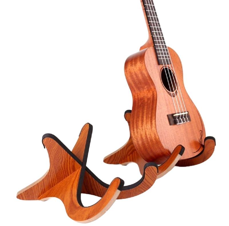 Musical Instruments - Homefunny X型 木製 折り畳み式 楽器スタンドホルダーサポーター ウクレレ/マンドリン/ヴァイオリン用 ウクレレスタンド