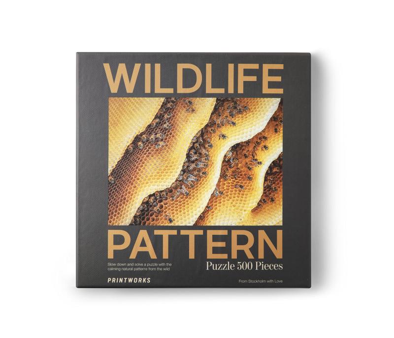 PRINTWORKS Puzzle - Wildlife Pattern Bee  パズル ワイドライフパターン ビー スウェーデン発 北欧デザイン ジグソーパズル 500ピース SDGs インテリア 雑貨 誕生日 クリスマス 結婚祝