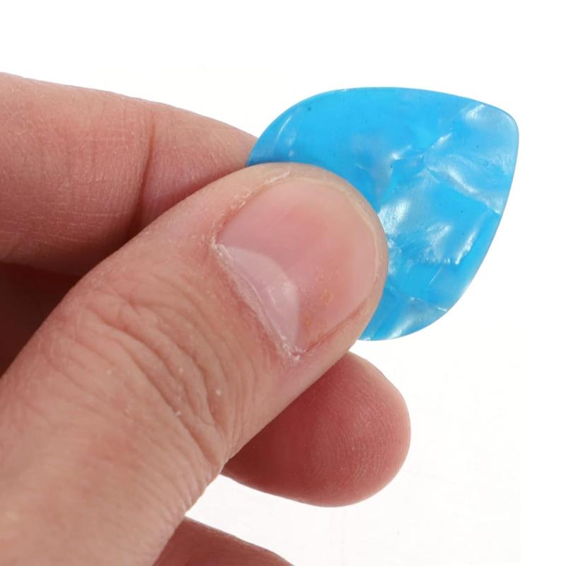 ギターピック 15枚セット しずく型 それぞれ厚さ 0.5mm 0.75mm 1.0mm 各5枚 りどり カラフル ランダムカラー セル素材 auroravision-10125323 オーロラビジョン サンプル画像2