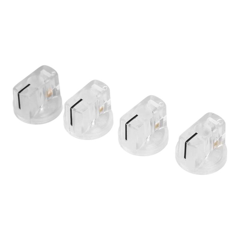 4pcs Easy-to-Install Plastic Effect Pedal Knobs with Transparent Knob Slot Design - Musical Instrument Accessories