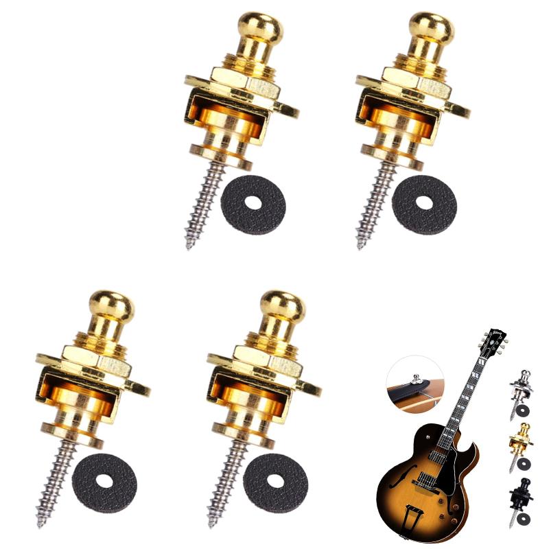 JnTech 4個セット ギター ストラップロックピン 金属製 ストラップバックル 落下防止 ワンタッチで脱着可能 ギターアクセサリー ロックタイプギターストラップ ロックピン互換 取り付け簡単