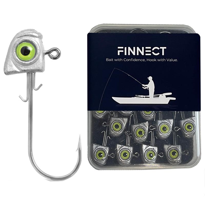 樂天商城 - FINNECT ジグヘッド 15枚セット 3Dアイ 淡水・海水用 収納ケース付き 3.5g/5g/7g/10g/14g