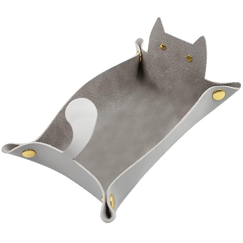 shttown トレイ レザー 猫 小物入れ かわいい 折り畳み 革 雑貨 卓上 インテリア プレゼント ケース 4色 auroravision-10191539 オーロラビジョン サンプル画像2