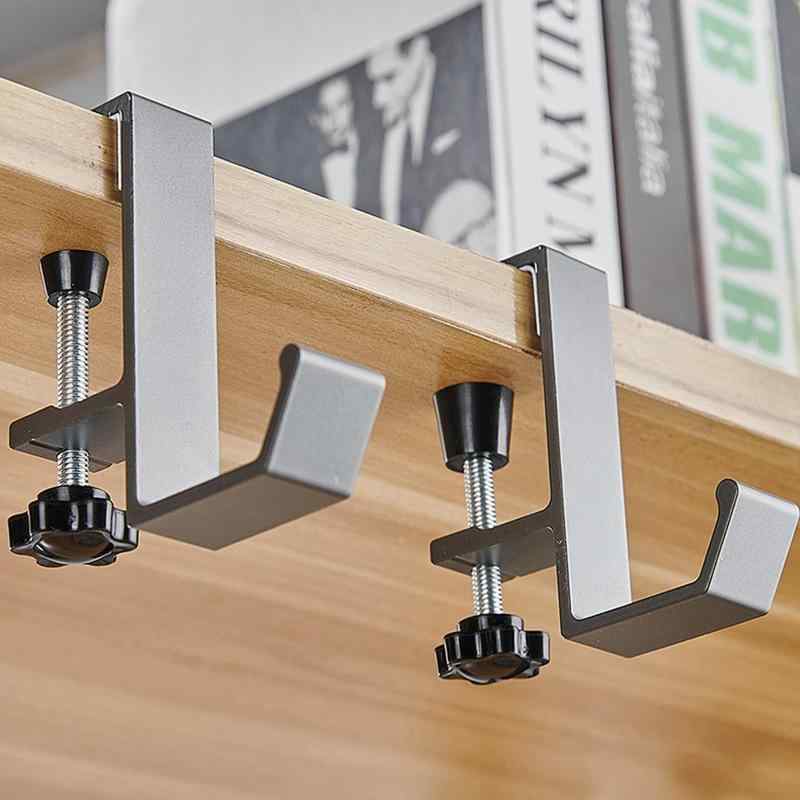 OptiPro ヘッドホン スタンド 2個セット ネジ式 クランプ ン掛け テーブルフック 便利グッズ 装着簡単 出張 旅行