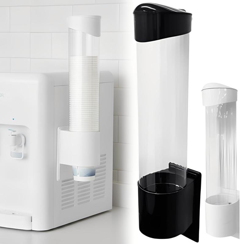 樂天商城 - life_mart カップディスペンサー マグネット シール 紙コップディスペンサー 紙コップ プラスチックコップ ディスペンサー スタンド 蓋付き 貼り付け (マグネットタイプ, ホワイト)