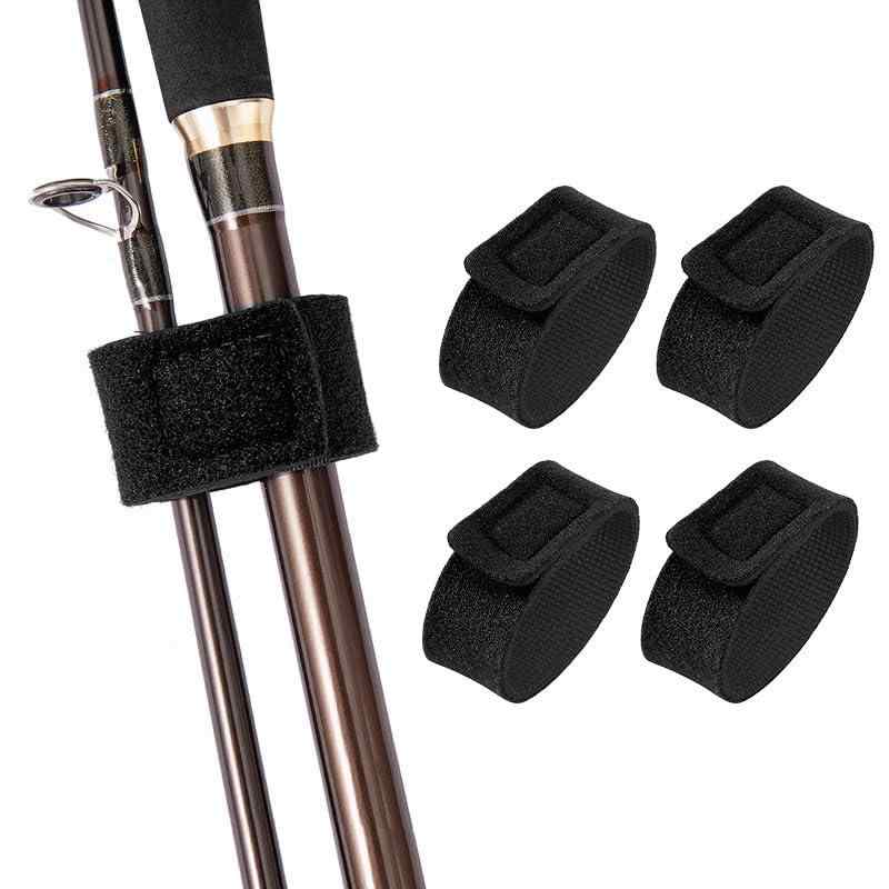 樂天商城 - 4 Pcs Fishing Rod Straps Adjustable Neoprene Ties Straps Elastic Fishing Rod Belt Ties