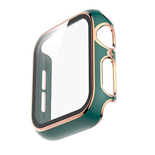 スマートウォッチ保護ケース・Apple Watch Series 9/8/7用 ケース ガラスフィルム ケース カバー 全面保護 液晶カバー アップルウォッチ シリーズ7 41mm/45mm用 ハードケース 保護ケース フィルム一