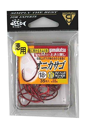 がまかつ(Gamakatsu) シングルフック オニカサゴ ザ・ボックス 18号 35本 赤 67208