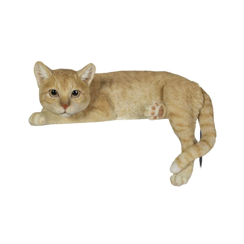 ウービア 横たわるダークビスケット猫 33.5×21.7×15.5cm 人形 フィギュア 置き物 アニマル 動物 ガーデン 装飾 ネコ H16625-5-1