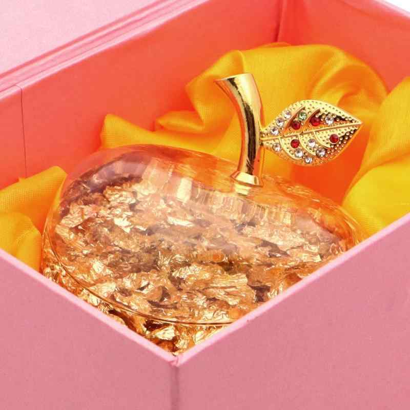 黄金のリンゴ 置き物 金箔入り ゴールドアップル 縁起物 林檎 箱付き 風水 幸福 幸...