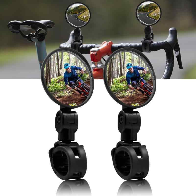 バイクミラー-電動/マウンテンバイク用180°回転可能な凸面バックミラー、バイクミ...