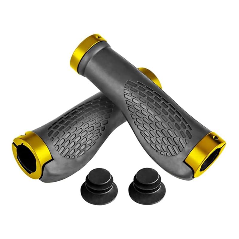 自転車グリップ 滑り止めゴム製 クロスバイク 人間工学ハンドルグリップ 柔らかい 内径22mm 耐久性 取付簡単 2個セット