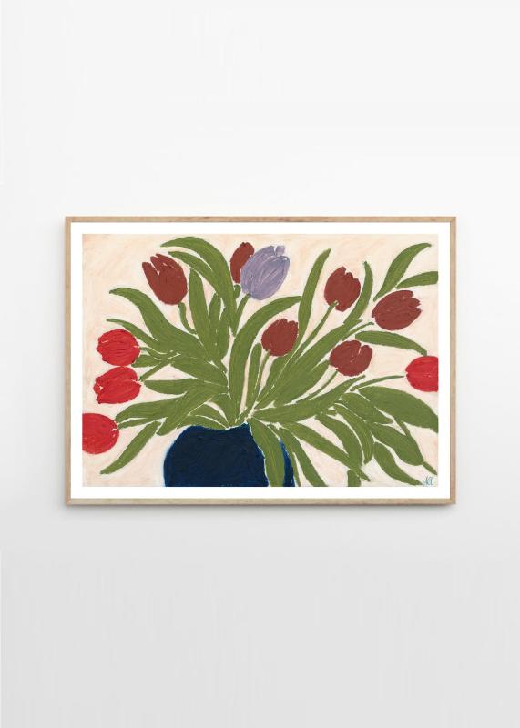 THE POSTER CLUB ポスタークラブ Tulips in a Blue Vase 30×40cm Anine Cecilie Iversen