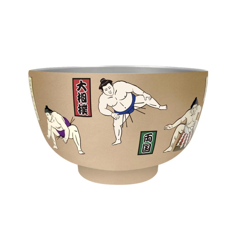 【 和宝堂 】 真空二重 ステンレス お椀 450ml 【 相撲 】 真空断熱 保温保冷 和柄 インバウンド 日本 絵画 土産 841-302