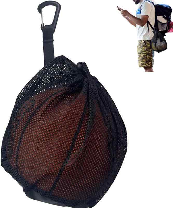 サッカーボールネット ボールバッグ ボール入れ 25.4*30.5cm メッシュ 軽量 肩掛け 手提げ 持ち運び便利 バスケットボール バレーボール対応 ボール収納 子供 大人学生 部活