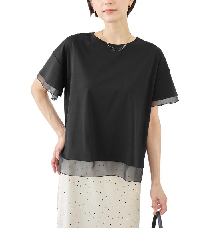 ロペピクニック 接触冷感×UVカット_70シルケットシアードッキングトップス レディース GDM16610 クロメイン (01) MT auroravision-10322492 オーロラビジョン パッケージ画像