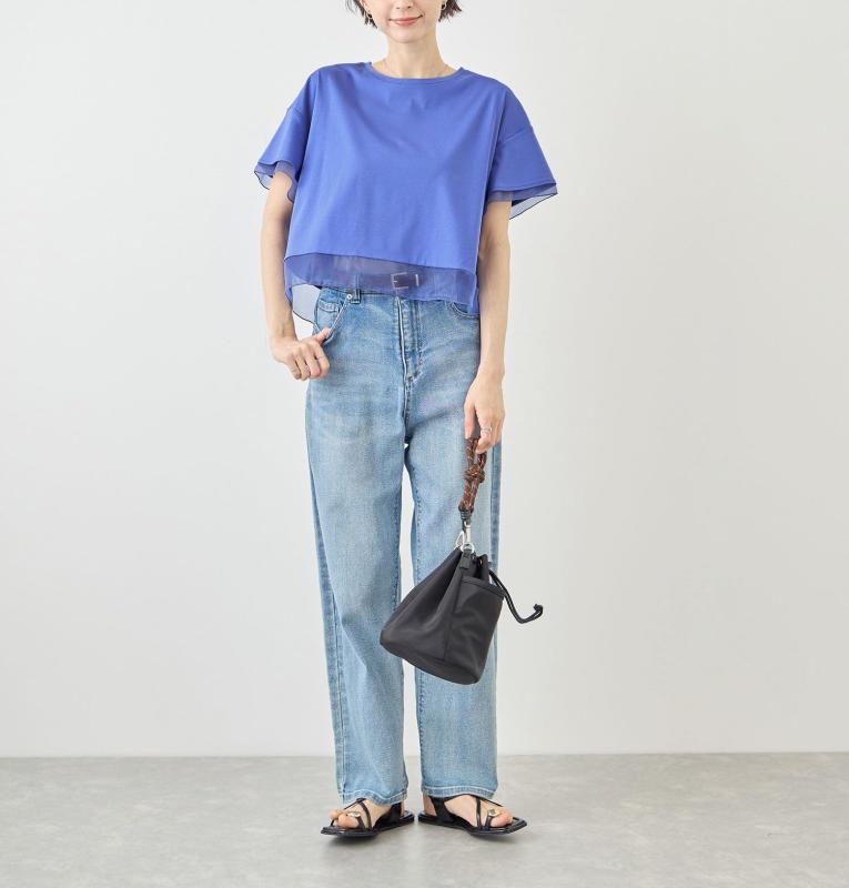 ロペピクニック 接触冷感×UVカット_70シルケットシアードッキングトップス レディース GDM16610 ブルーサブ (45) M auroravision-10322495 オーロラビジョン サンプル画像3