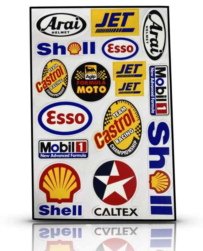 汎用 shell esso Mobil CALTEX レーシング ステッカー 防水/耐水 sticker 用