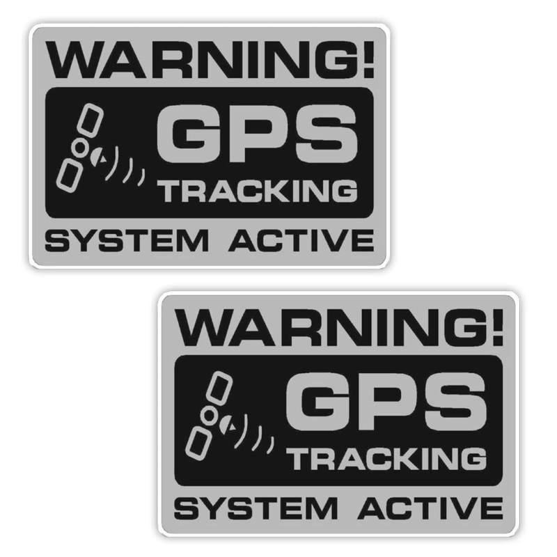 GPSステッカー WARNING GPS TRACKING GPS追跡 シール ステッカー 警告 防犯 盗難 セキュリティ 屋外 車 バンパーステッカー 耐水 耐候 大判サイズ 2枚セット