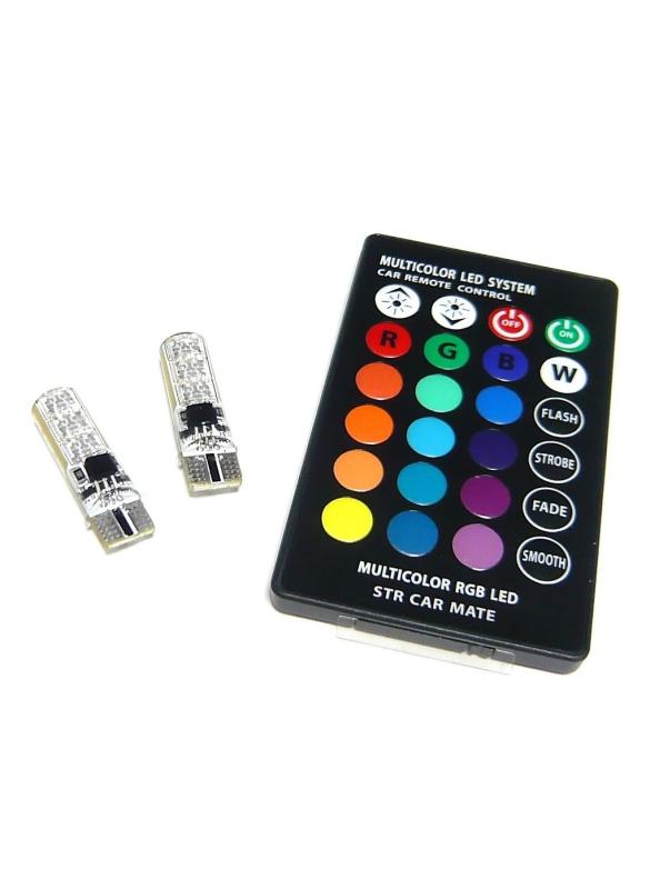 Customize（カスタマイズ） T10 LEDバルブ RGB7色発光 ウェッジ球 リモートコントロール付