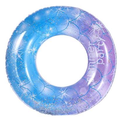 浮輪 子供 60 インフレータブル浮き輪 星空デザイン 外径83cm 大人用(40-80kg) ブルー&amp;パープル