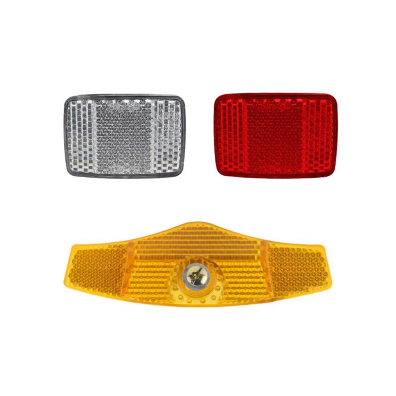 Bicycle Reflectors, 3-Pack, Honeycomb Hexagonal Shape, Wide-Angle Reflection, White, Yellow, Red, Abrasion Resistant, for Night Riding Safety, Front & Rear, Spoke Mounting, Easy Installation, Improved Visibility, Anti-Theft, Night Riding