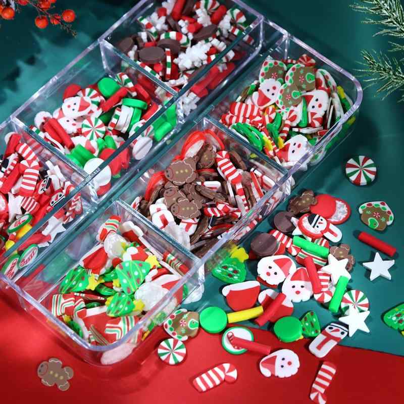 EZ PEACH Navidad suave de lino adhesivo de uñas cuero de uñas decoración espinacas extremadamente delgado invierno sombrero de Navidad jengibre árbol de Navidad árbol de Navidad hombre de nieve Santa — vista 2