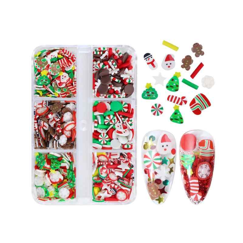 EZ PEACH Navidad suave de lino adhesivo de uñas cuero de uñas decoración espinacas extremadamente delgado invierno sombrero de Navidad jengibre árbol de Navidad árbol de Navidad hombre de nieve Santa