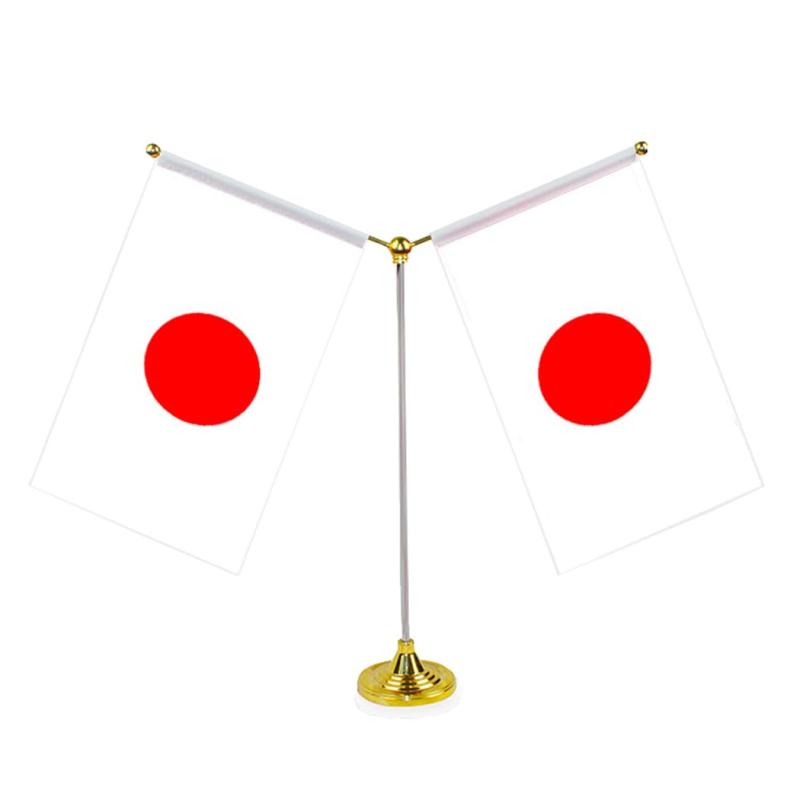 オーロラビジョンのAISHITE 国旗 卓上旗 旗立て台 ミニポール 1本立台/2本立台 旗は指定生産可 日本代表応援用 イベント お祭り 運動会 体育祭 文化祭 学園祭 飾り付け 装飾｜アングル2