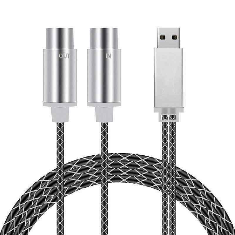 【送料無料】Fasgear USB C MIDIケーブル Type C - USBアダプター付き 6フィート Type C - インアウトMIDIケーブル 音楽キーボード ピアノ PC ノートパソコン MIDI to USB C インターフェイスコンバーター Windows Android Mac OS用
