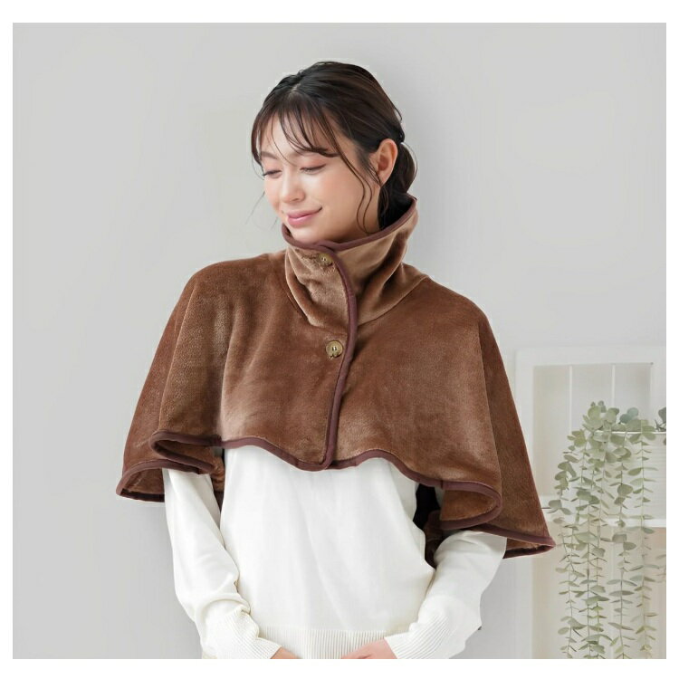 HOTα肩首あったかおやすみウォーマー あったかグッズ 冷え対策 寝冷え 冷気ガード 防寒着 羽織り 安眠 吸湿発熱加工 フランネル生地 節電 ECO 首 肩 背中 2