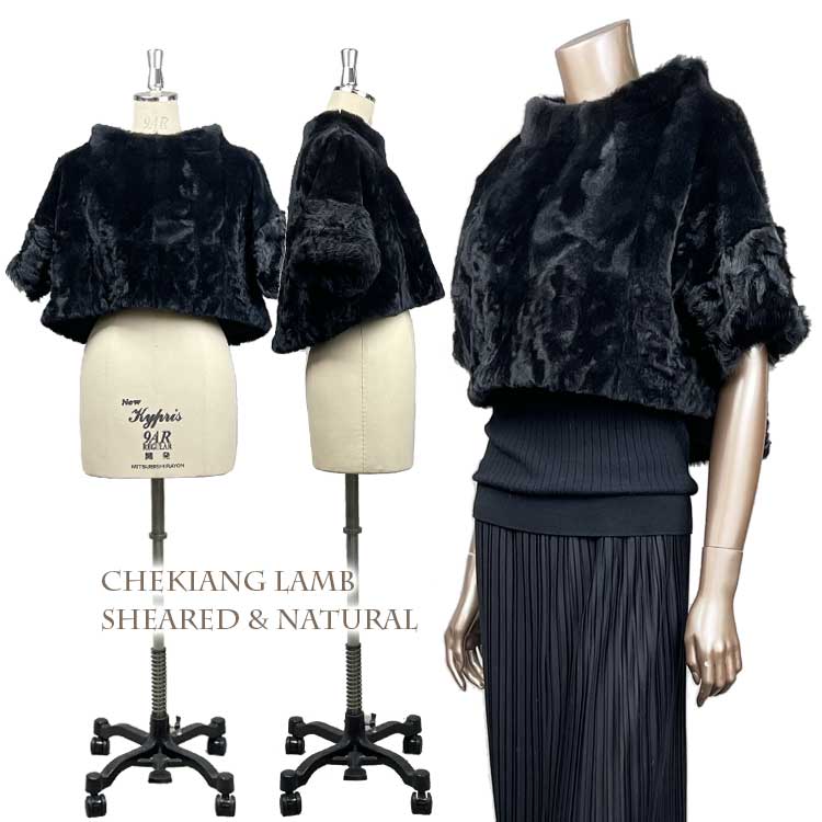 チェキアンラム刈毛＆長毛コンビプルオーバー