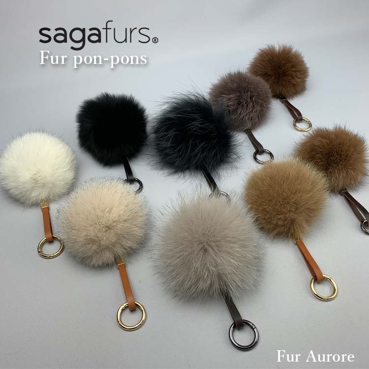 SAGA フォックス キーホルダー ポンポン タイプ直径10cm程度 日本縫製