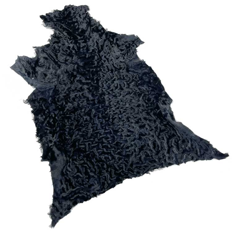 アメリカンブロードテイル素材　やや大ぶり/欧州鞣し　ネイビー/アイデアでいろいろな用途に 選別漏れ　返品不可　ファー素材　新古品在庫