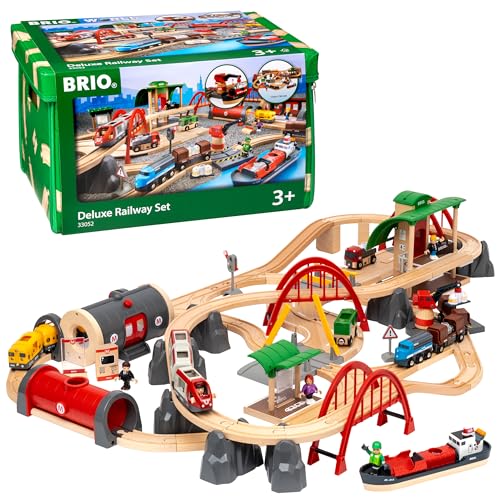 BRIO (ブリオ) WORLD レール&ロードデラックスセット [ 木製レール おもちゃ ] 33052