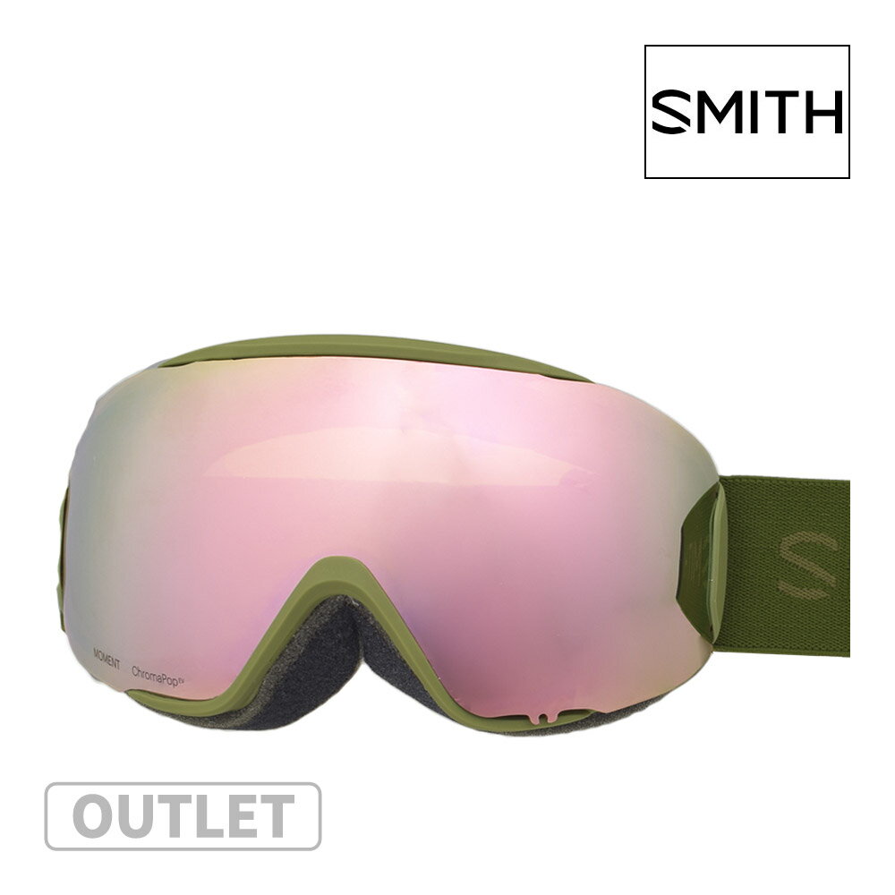 【訳あり】 アウトレット スミス ゴーグル スノーゴーグル SMITH MOMENT モーメント アジアンフィット ジャパンフィット OLIVE CHROMAPOP EVERYDAY ROSE GOLD MIRROR m007460nf99m5 クロマポップ