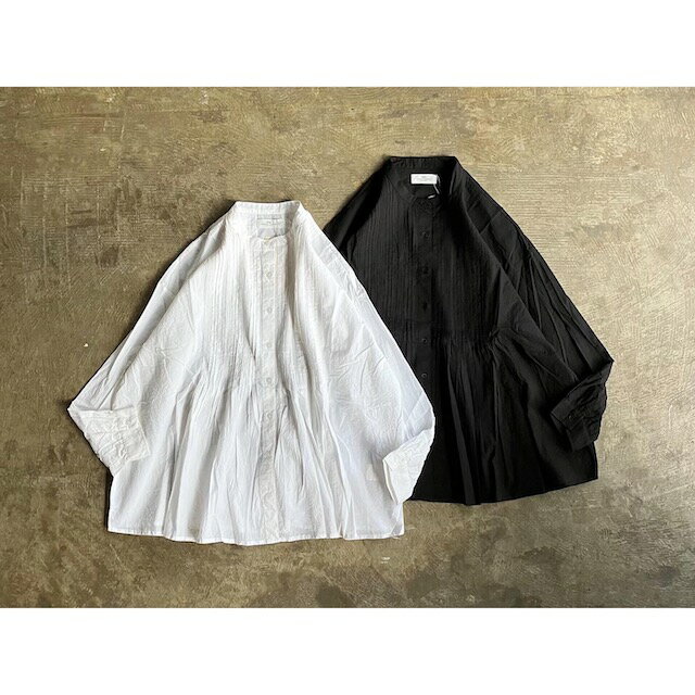 楽天AUTHENTIC Life Store【SOIL】 ソイル 60'S Cambric Plain Banded Collar Pintuck Shirt style No.NSL23551