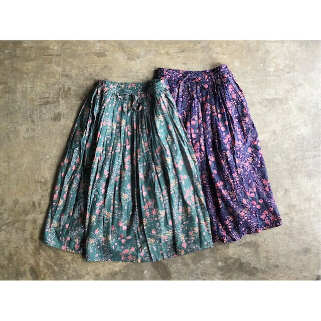  ソイル Cotton Flower Print Gathered Skirt style No.NSL23075