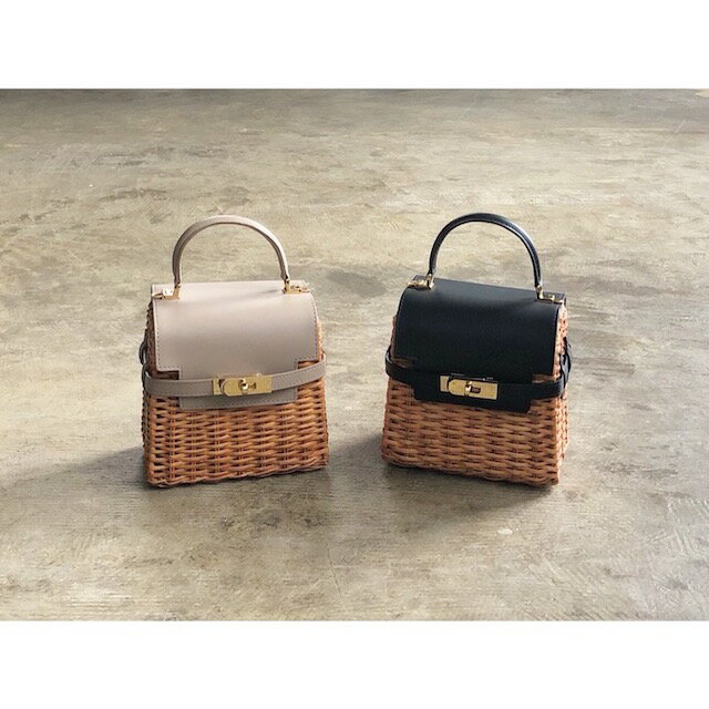 【VIOLAd'ORO】 ヴィオラドーロ 『MIRO』 Leather×Split Rattan 2Way Hand&Shoulder Bag style No.V-8530のサムネイル