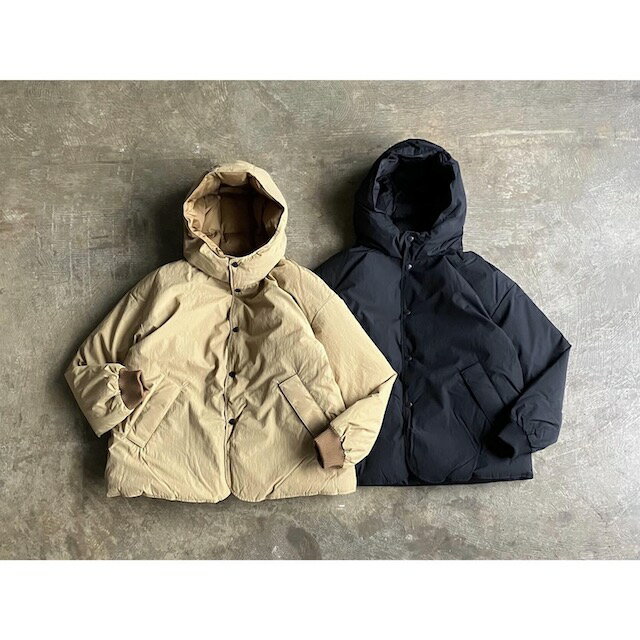 アーメン 【ARMEN 】アーメン Nylon/Cotton Reversible Down Snap Front Hooded Jacket style No.NAM2156R