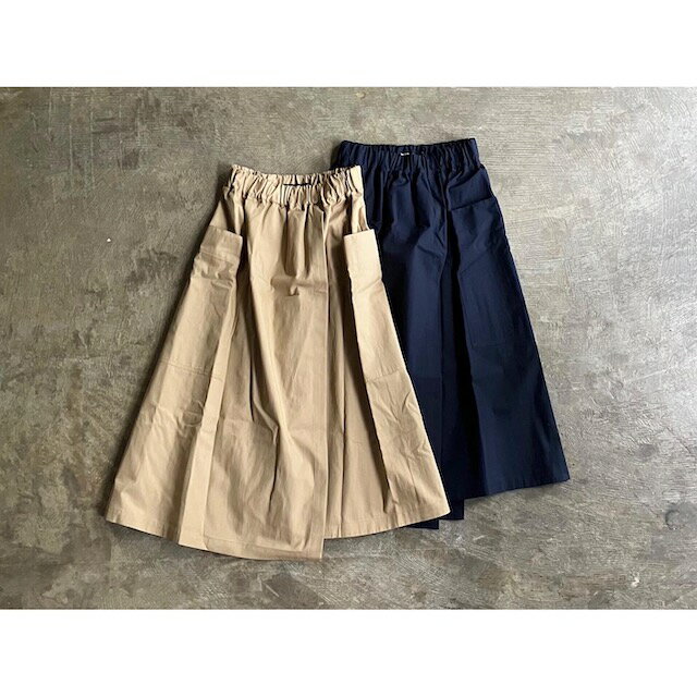 《MORE SERVICE PRICE 30割》【nicholson&nicholson】 ニコルソンアンドニコルソン BARTON-GABA Cotton Nylon A Line Easy Wrap Skirt style No.BARTON-GABA