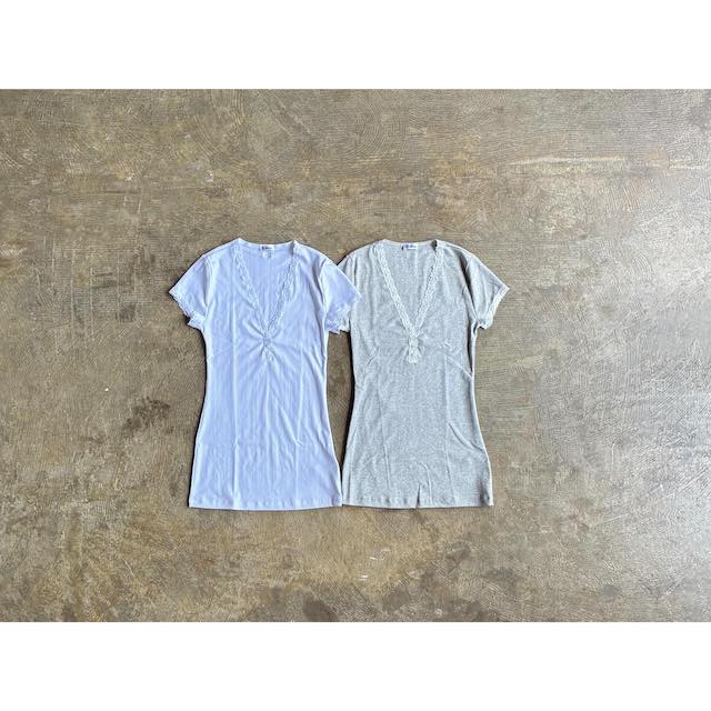  シーサー 『Shirt 1/2』V-Neck Lace T-Shirt style No.176412/180150
