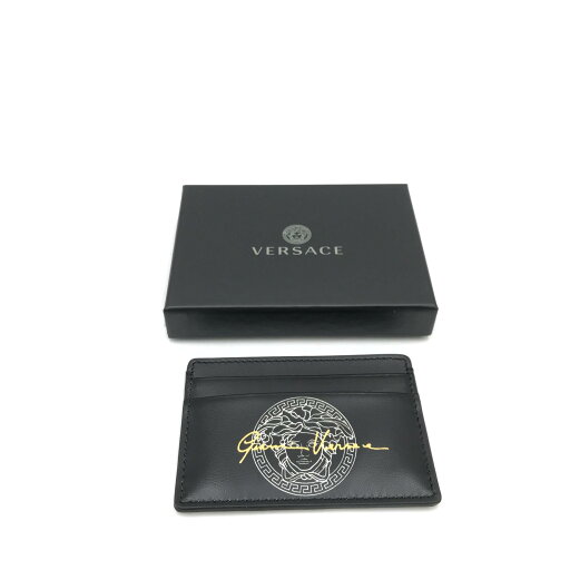ヴェルサーチ Versace メデゥーサ ロゴ カードケース レザー 【中古】 ヴェルサーチ Versace メデゥーサ ロゴ カードケース レザー 【中古】