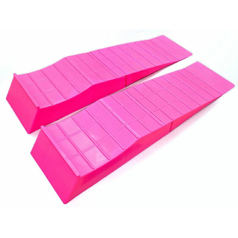 レーシングカー エアロ装着車 シャコタン車 ローダウン タイヤスロープ 2個セット 軽量 ピンク