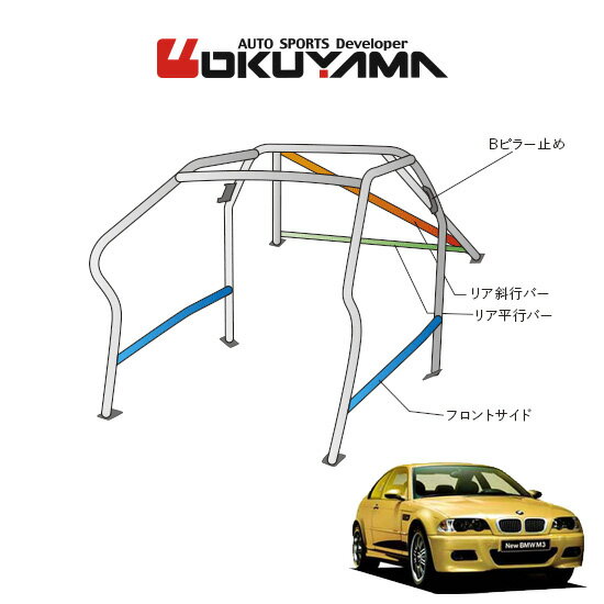 OKUYAMA オクヤマ OKUYAMA ロールバー スチール製 BMW E46 M3 BL32 サンルーフ [10P/No.13/2名] ダッシュボード逃げタイプ ※個人宅への配送不可、送料注意