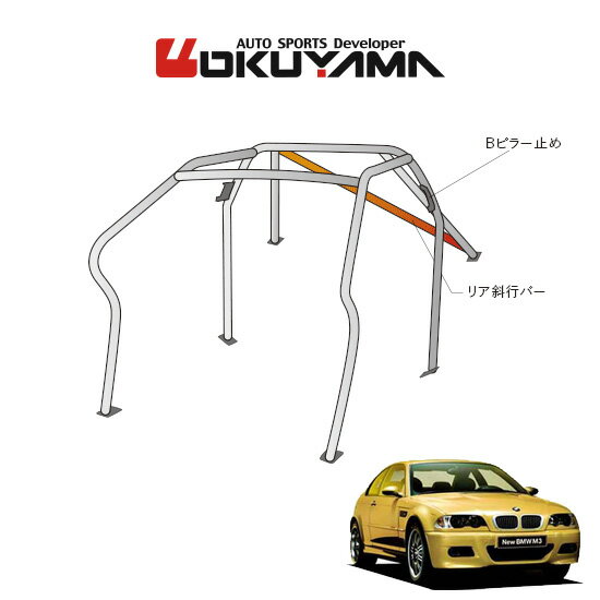 OKUYAMA オクヤマ OKUYAMA ロールバー スチール製 BMW E46 M3 BL32 サンルーフ [7P/No.7/2名] ダッシュボード逃げタイプ ※個人宅への配送不可、送料注意