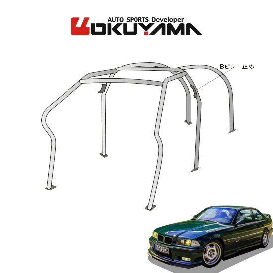 OKUYAMA オクヤマ OKUYAMA ロールバー スチール製 BMW E36 サンルーフ 左ハンドル [6P定員/No.6/定員] ダッシュボード逃げタイプ ※個人宅への配送不可、送料注意